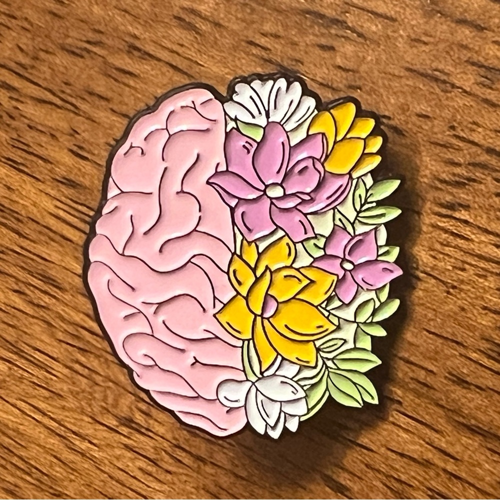 *5/$15* NWT - Floral Brain Enamel Pin